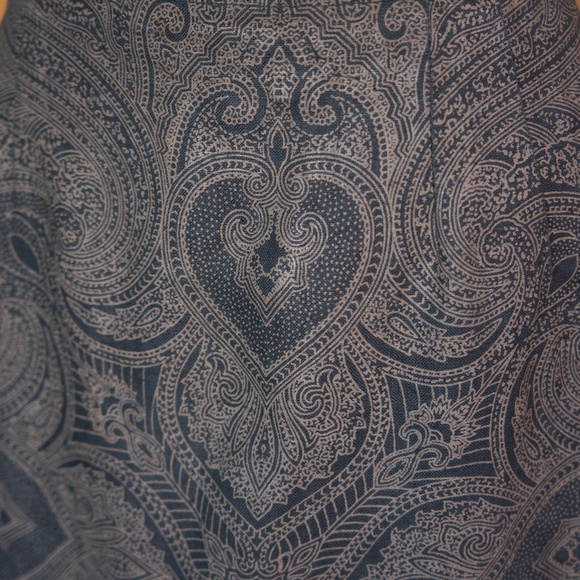 Ralph Lauren Linen Brown & Black Fall Paisley Print Maxi Skirt Woman's M - Picture 8 of 14